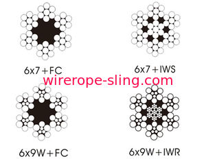 تجميع الأسلاك الفولاذية المجلفنة 6 X 9 ، كابلات الرفع 5mm من نوع Trawling Steel