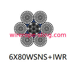 كبل فولاذي مجلفن منخفض الإرتفاع متوازي 6 X 80 Wsns للرافعة