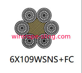 Ratory Drilling Rig Steel Wire Cable، 6 X 109 Wsns Rotation Resistant Rope