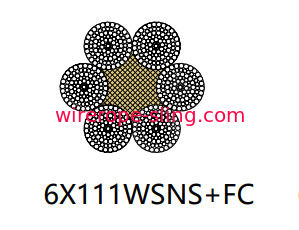 مدموغ حبل فولاذي مجدولة عالية الأداء 6 X 111 Wsns Iso9001 Approval