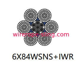 حبل أسلاك الفولاذ ذات قوة عالية ، غير قابل للصدأ حبل فولاذي 6 × 84 Wsns