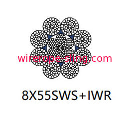 Jis / Astm قياسي فولاذيّ سلك حبل 8 X 55 Sws سطحيّ موازية ل يرفع