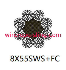 Jis / Astm قياسي فولاذيّ سلك حبل 8 X 55 Sws سطحيّ موازية ل يرفع