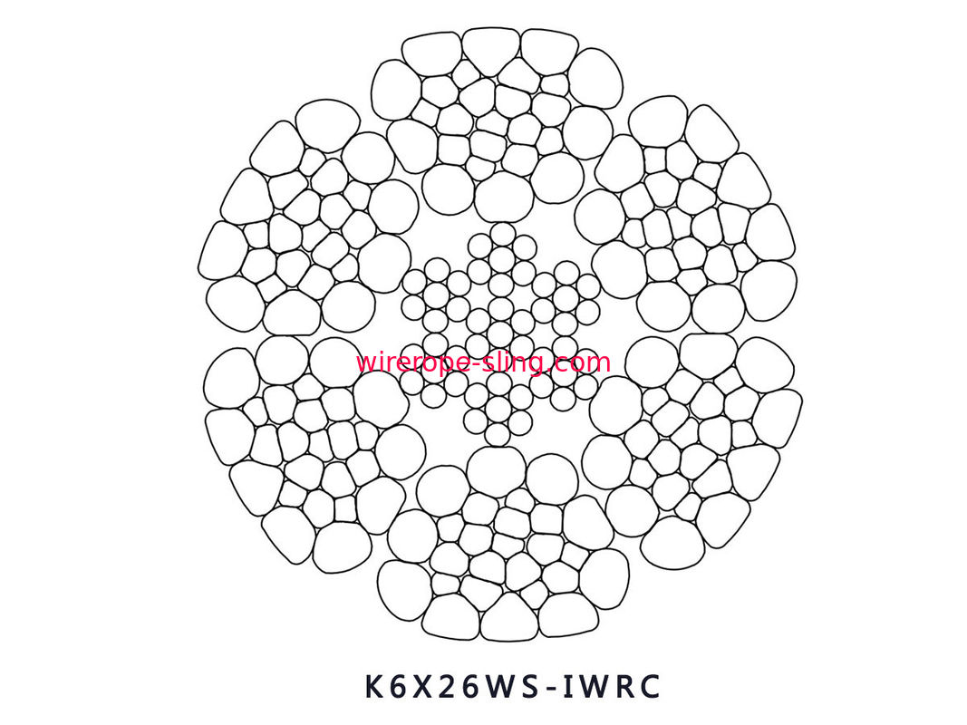 Swaged Steel Wire حبل K6 X 26WS IWRC معالجة الاتصال الخطي لعملية صيانة الآبار