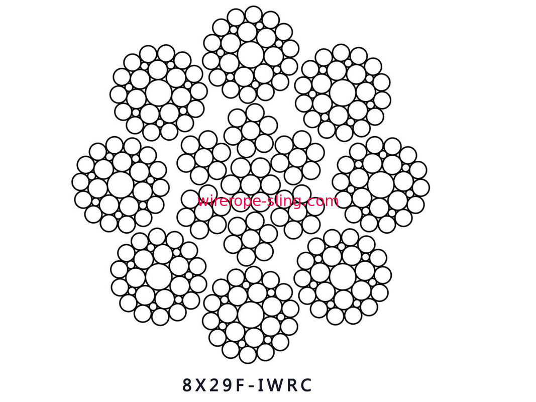 IWRC Steel Wire Cable ، كابلات فولاذية رفع 8x29Fi لرافعة مزدوجة العارضة