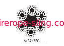 صيد السمك جولة ستراند أسلاك الفولاذ كابل 6 × 24 لتربية الخط / الرفع