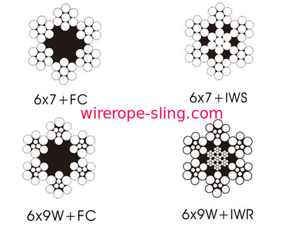 تجميع الأسلاك الفولاذية المجلفنة 6 X 9 ، كابلات الرفع 5mm من نوع Trawling Steel