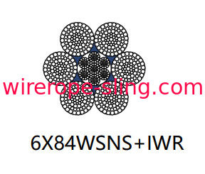 حبل أسلاك الفولاذ ذات قوة عالية ، غير قابل للصدأ حبل فولاذي 6 × 84 Wsns