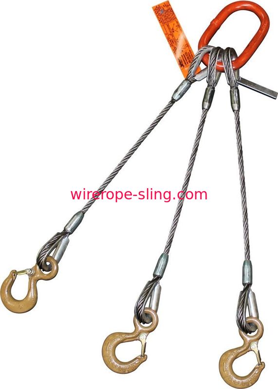 ثلاثة أرجل سلك كابل حبال العين السنانير مع المزالج السلامة 1-3 / 4 "مستطيل ماستر رابط