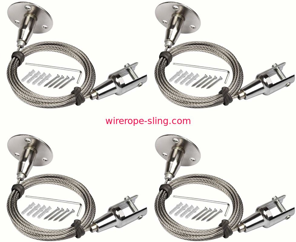 4PCS 2MM X 6.5 قدم سلك حبل الفولاذ المقاوم للصدأ مع الجمعية سترة واقية من البلاستيك