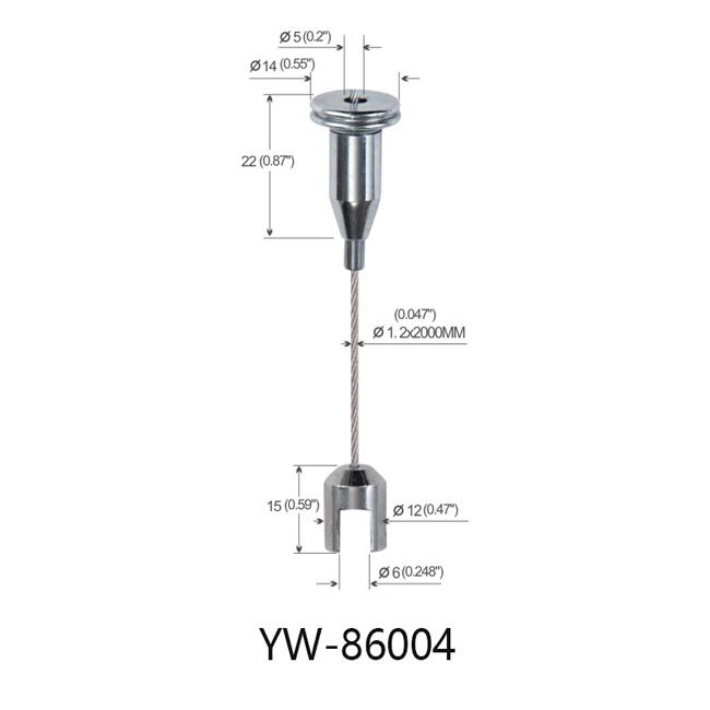 OEM اcoustic Panel Hanging System Up اdjustable 2000mm Length YW86004 0