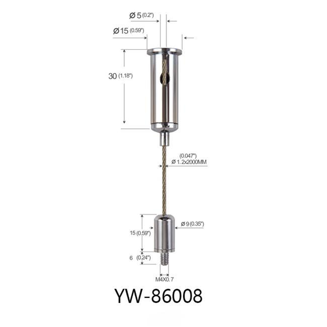 M4 Screw Chrome Plated حمالة صدرss Wire Cable Display System اdjustable YW86008 0