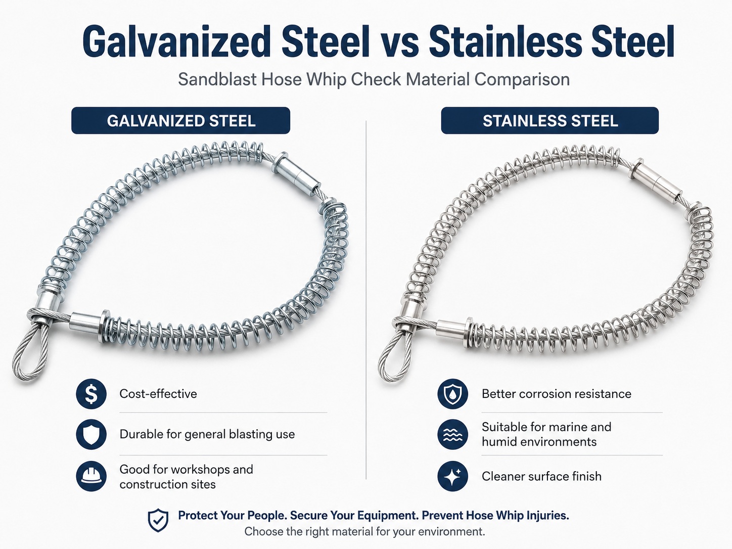 Galvanized steel and stainless steel sandblast خرطوم جلد التحقق material comparison Galvanized steel and stainless steel sandblast خرطوم جلد التحقق material comparison