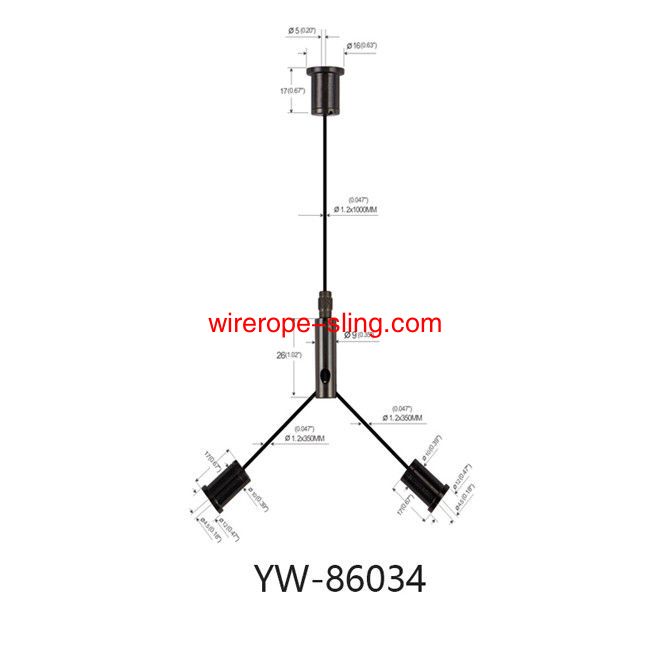 المواد النحاسية أدى ضوء الفريق Y صالح سقف معلق كابل عدة yw86032
