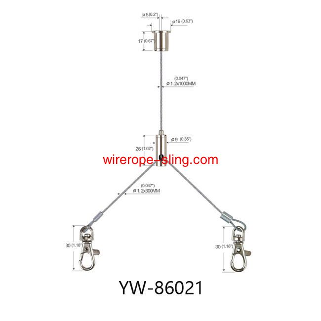 ذ نوع النيكل مطلي النحاس الفن كابل تعليق و تعليق الصورة عدة yw86021