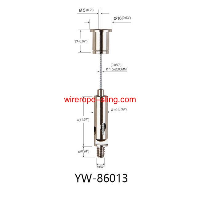 النيكل مطلي النحاس البلاستيكية المغلفة سقف معلق النظام ، M6 الموضوع الخارجي yw86013