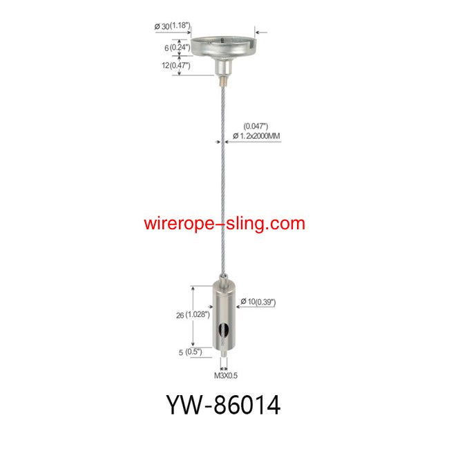 التجهيزات المعدنية M4 الخيوط الداخلية كابل نظام التعليق yw86014