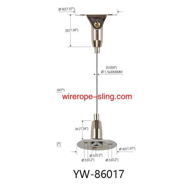 M5 الخيط الخارجي سلك حبل تعليق نظام الجمعية yw86015 نوع حبال