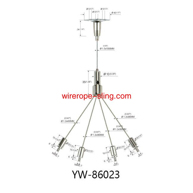 فن سلك تعليق عدة أربعة أرجل المسمار المشبك مطلي النحاس والنيكل 1.5mm القطر yw86023