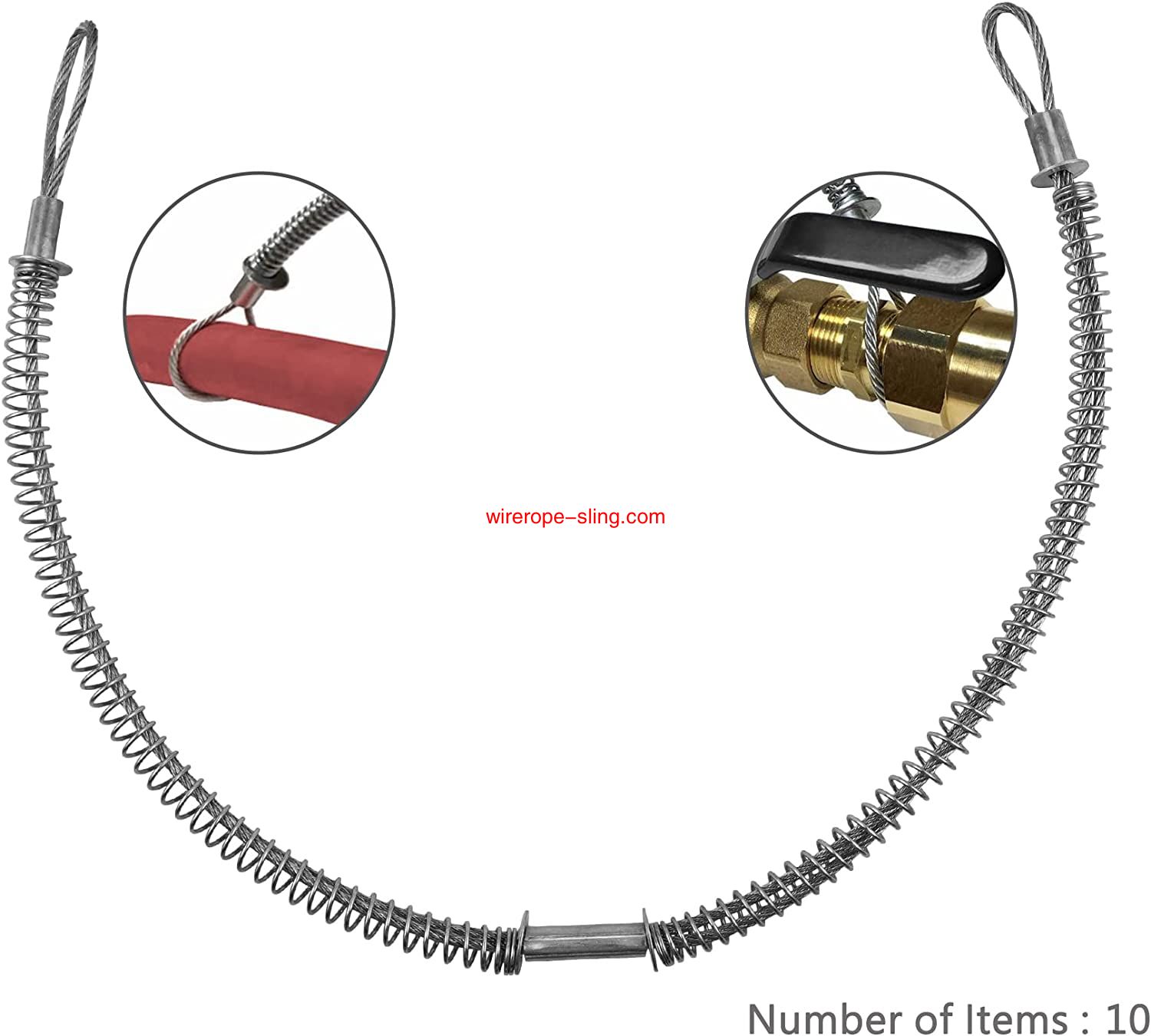 200 PSI 1 / 8 بوصة × 20-1 / 4 بوصة خرطوم القيد ، سلامة سوط فحص الكابل ، القيد ، والتجهيزات ، والتحقق ، هيدروليكي ( 10 قطعة )