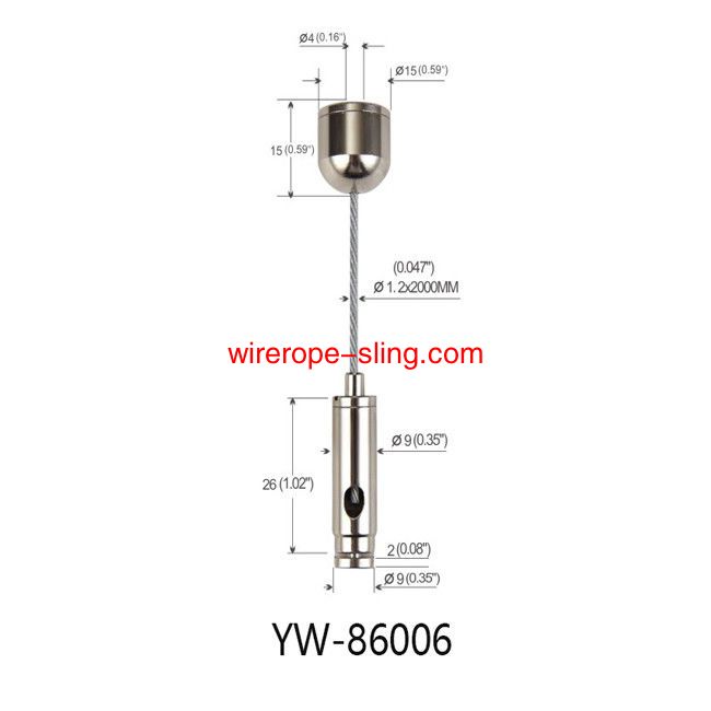 عزل الصوت لوحة الأسلاك نظام التعليق ، قابل للتعديل طول 2000mm yw86004