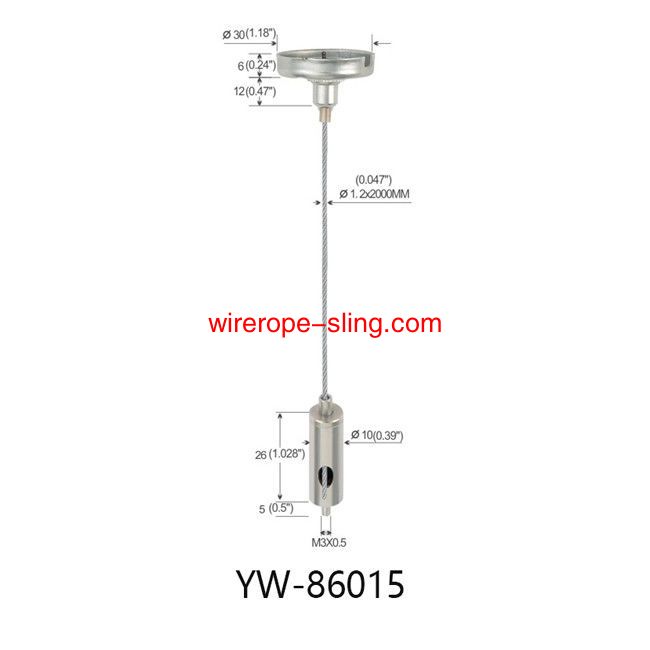 التجهيزات المعدنية M4 الخيوط الداخلية كابل نظام التعليق yw86014
