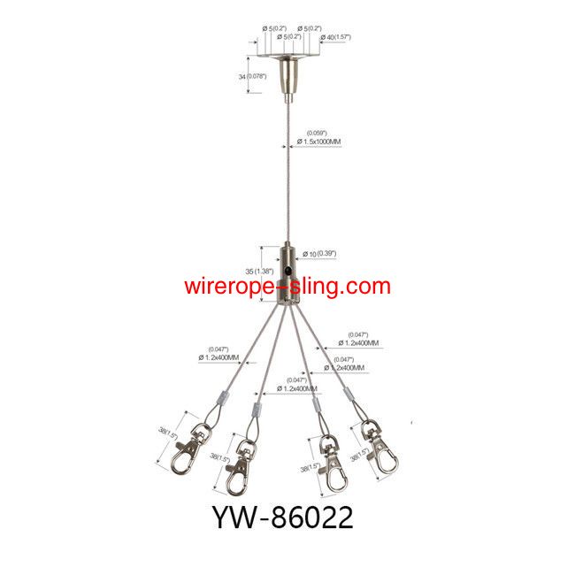 أربعة أرجل جراد البحر كليب الفن كابل تعليق عدة نحاس أصفر طويل YW86022