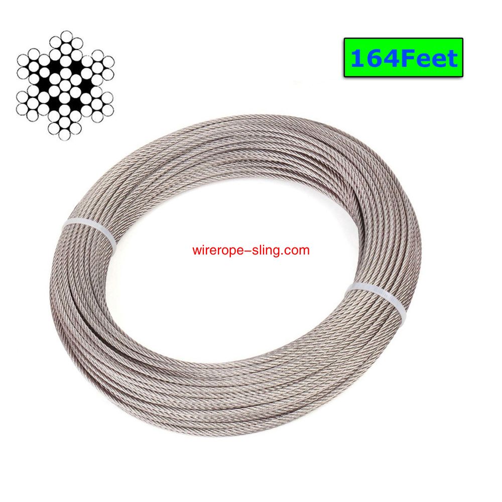 البحرية 3mm الفولاذ المقاوم للصدأ طائرة سلك حبل ، كابل سطح السفينة الدرابزين كيت ، 7x7-100 قدم